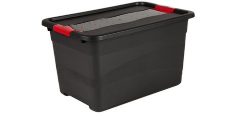 'Eckhart' storage box, 52 L, graphite/red