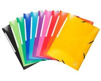 Sammelmappe A4, 3 Klappen, Gummizugverschluss, Maxi Capacity, Colorspan-Karton 425g, für DIN A4, Iderama - Gelb
