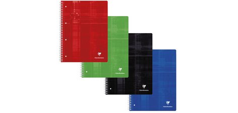 Cahier reliure intégrale A4+ 160 pages détachables perforées 4 trous grands carreaux - Assortis