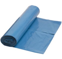 Sac poubelle, 70 litres, en LDPE, bleu