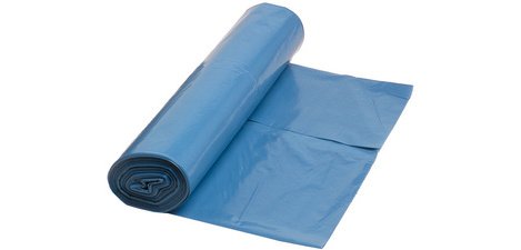 Sac poubelle, 70 litres, en LDPE, bleu