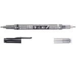 Tombow Stylo de calligraphie Fudenosuke Twin, noir/gris