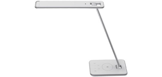 Lampe de bureau à LED JAZZ, blanc / gris métallisé