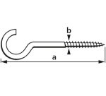 Crochet plafond, cintré, 40 x 3,0 mm, galvanisé, 25