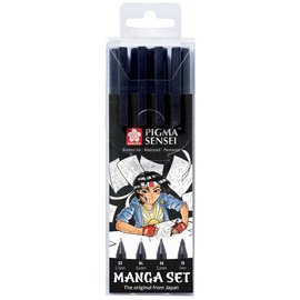 Kit Manga PIGMA SENSEI zwart - etui van 4 stuks