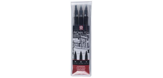 PIGMA PEN felt-tip pen, set of 3, black