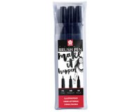 Stylo pinceau PIGMA BRUSH, étui de 3, noir