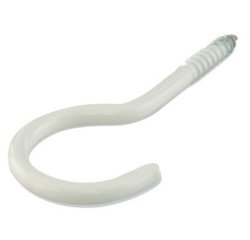 Crochet plafond - Cintré - Plastifié blanc