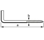 Crochet pour tableau, droit, 50 x 3,8 mm, galvanisé,