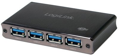 Hub USB 3.0 avec bloc d'alimentation, 4 ports,
