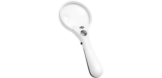 Loupe PROFI avec poignée et lumière LED, rond, blanc