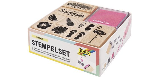Set de tampons en bois 'Summer', 13 pièces