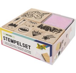 Set de tampons en bois 'Unicorn', en bois, 12 pièces