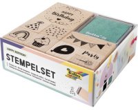 Set de tampons en bois 'Happy birthday', 11 pièces