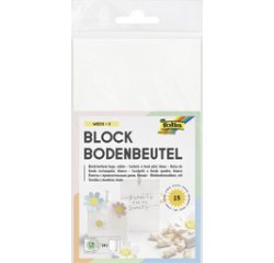 Zak van papier met platte bodem, 120 x 60 x 210 mm, wit