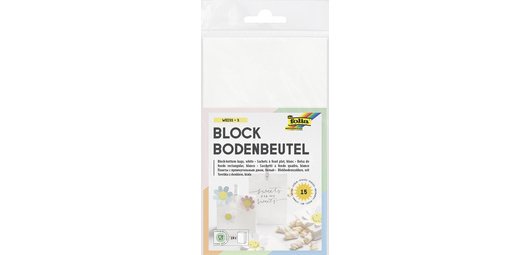 Flat bottom paper bag, 120 x 60 x 210 mm, natural