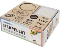 Set de tampons en bois 'Lettering', 12 pièces