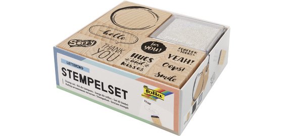 Set de tampons en bois 'Lettering', 12 pièces