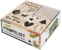 Set de tampons en bois 'Christmas', 12 pièces