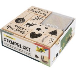 Set de tampons en bois 'Christmas', 12 pièces