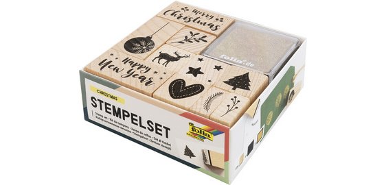 Set de tampons en bois 'Christmas', 12 pièces