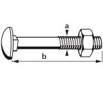 Boulon de carrosserie, tête bombée, M6x60/20 mm