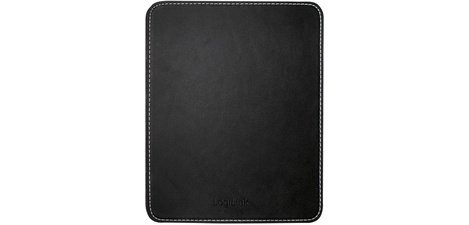 Mouse pad in a leather design, black