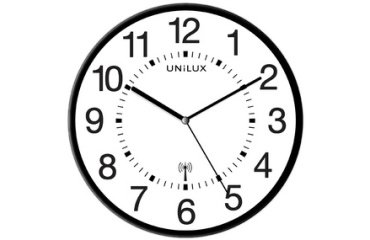 Wanduhr Unilux Maxi Funk Ø37,5cm schwarz/weiß