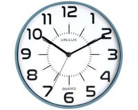 En_horloge unilux pop quartz haute précision silencieuse pile 1,5v aa fournie diamètre 28cm lisibilité 30m bleu