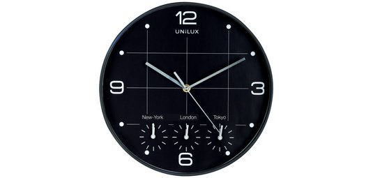 Wandklok Unilux On Time Ø 30.5cm zwart/wit