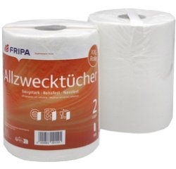 Fripa Schoonmaakpapier voor meervoudig gebruik, wit, op rol