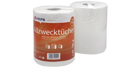 Fripa Schoonmaakpapier voor meervoudig gebruik, wit, op rol