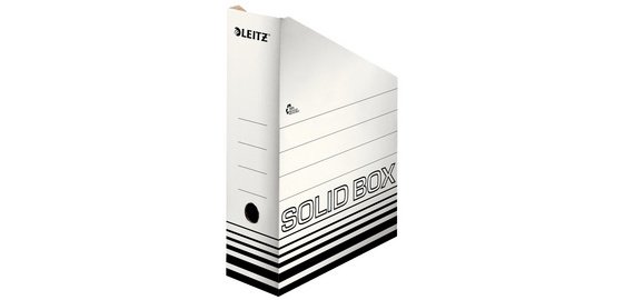 Boîte à pan coupé pour archives Solid, A4, blanc/noir