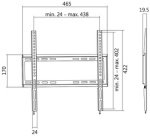 Support mural pour TV, plat, pour 81,28 à 139