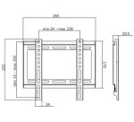 Support mural pour TV, plat, pour 58,42 à 106