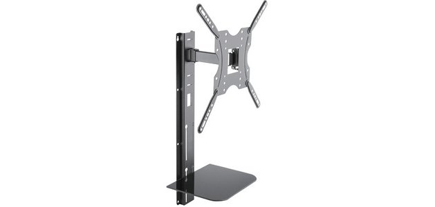 Support mural pour TV Full Motion avec étagère,