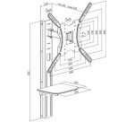 Support mural pour TV Full Motion avec étagère,