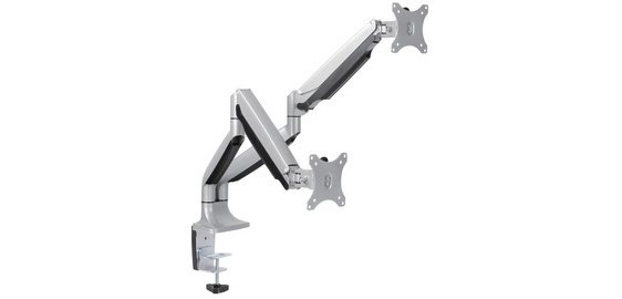 Bras support double, longueur bras: 525 mm, argent