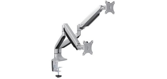 Bras support double, longueur bras: 525 mm, argent
