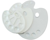 Palette de peinture SOLO Goya, plastique, ovale, blanc