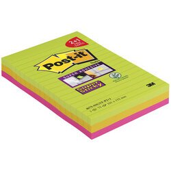 Bloc-note Super Sticky Notes, ligné, 101 x 152 mm