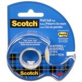 Dévidoir adhésif Scotch transparent Wall Safe repositionnable - Largeur 19 mm x longuer 16,5 m