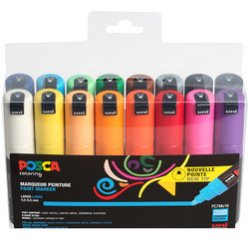 Marqueur posca pc7m pointe conique trait 4,5-5,5mm       coloris assortis boite 16     unites
