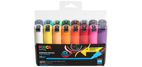 Marqueur posca pc7m pointe conique trait 4,5-5,5mm       coloris assortis boite 16     unites