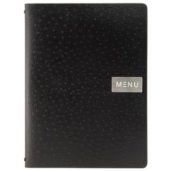 Protège-menus EGO, A4, en cuir, noir