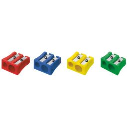 Taille-crayons double, en plastique, assortis