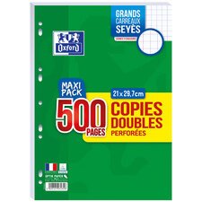 Copies doubles perforées, A4, Seyès, MAXI PACK