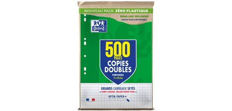Copies doubles perforées, A4, seyès, MAXI PACK