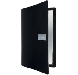 Protège-menus 'RAW', A5, en cuir véritable, noir