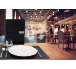 Set de table RAW, en cuir véritable, noir